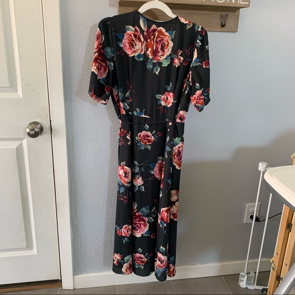 Everly Floral Wrap Dress - Picture 2 of 5